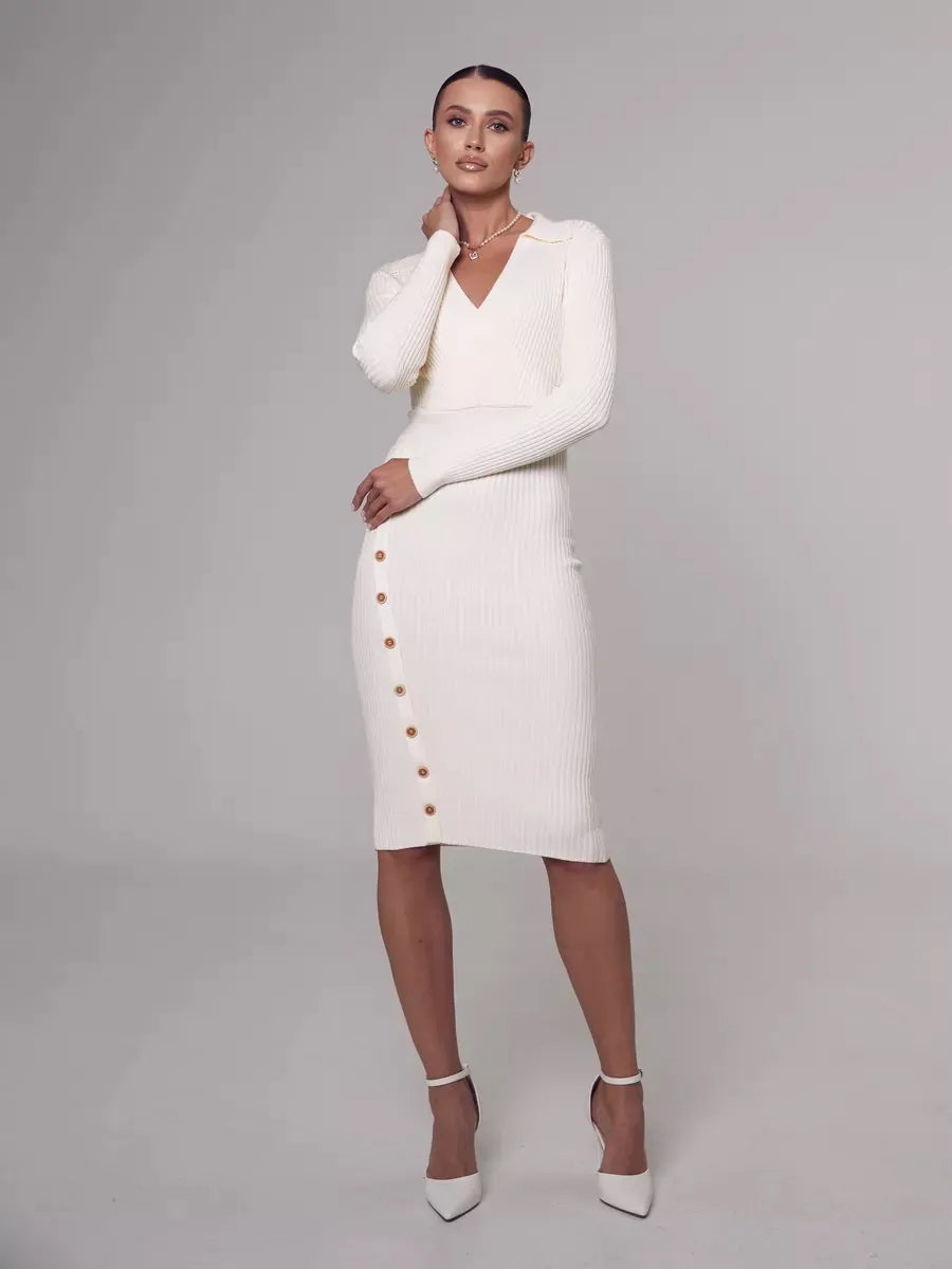 Levoire | V col top ajusté mi-long Blanc