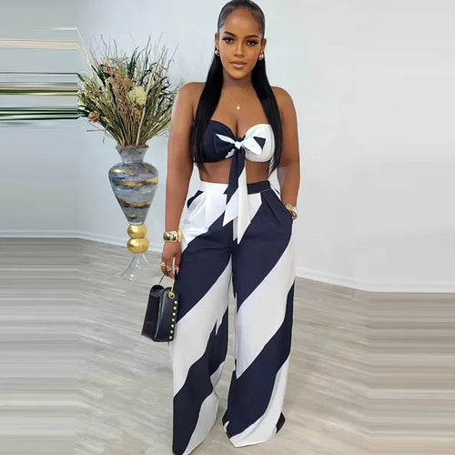Levoire | top sans bretelles et pantalons larges