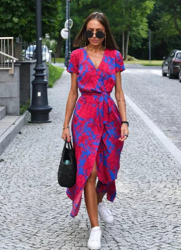 Levoire | Robe D'Été Confortable Matériaux Légers Rot Bleu