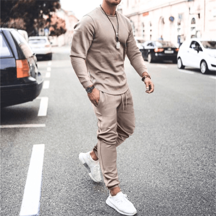 Levoire | Ensembles d'entraînement pour hommes Ensemble d'entraînement de luxe complet Confortable et tendance Khaki
