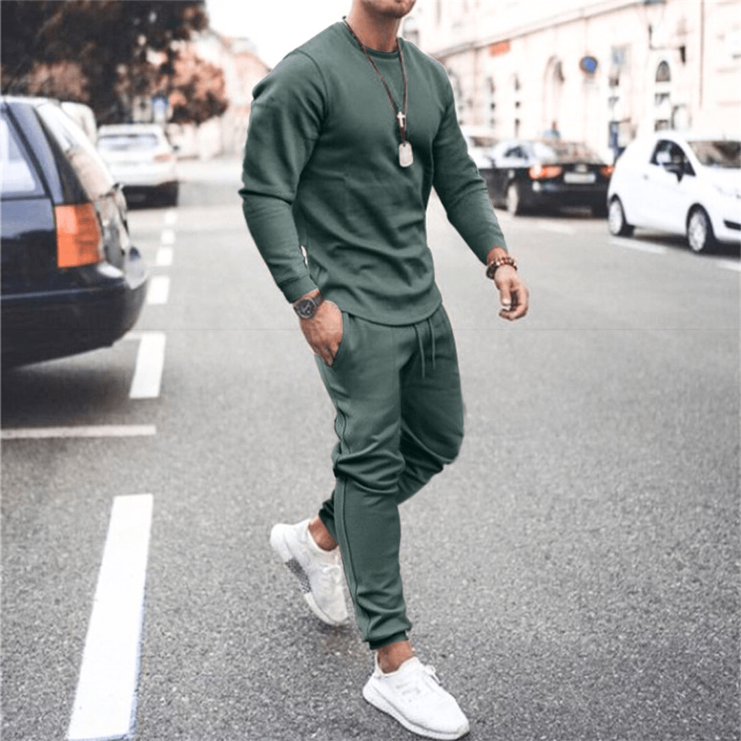 Levoire | Ensembles d'entraînement pour hommes Ensemble d'entraînement de luxe complet Confortable et tendance Vert