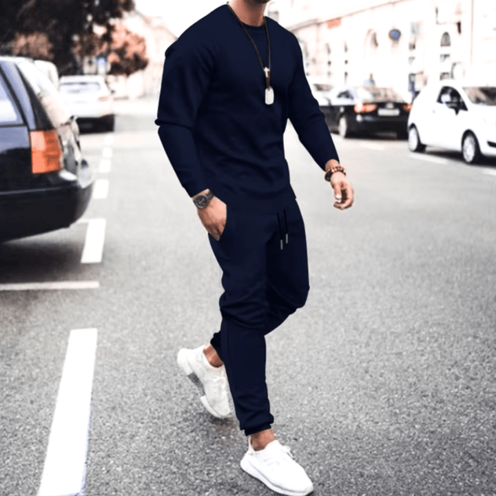 Levoire | Ensembles d'entraînement pour hommes Ensemble d'entraînement de luxe complet Confortable et tendance Bleu marine
