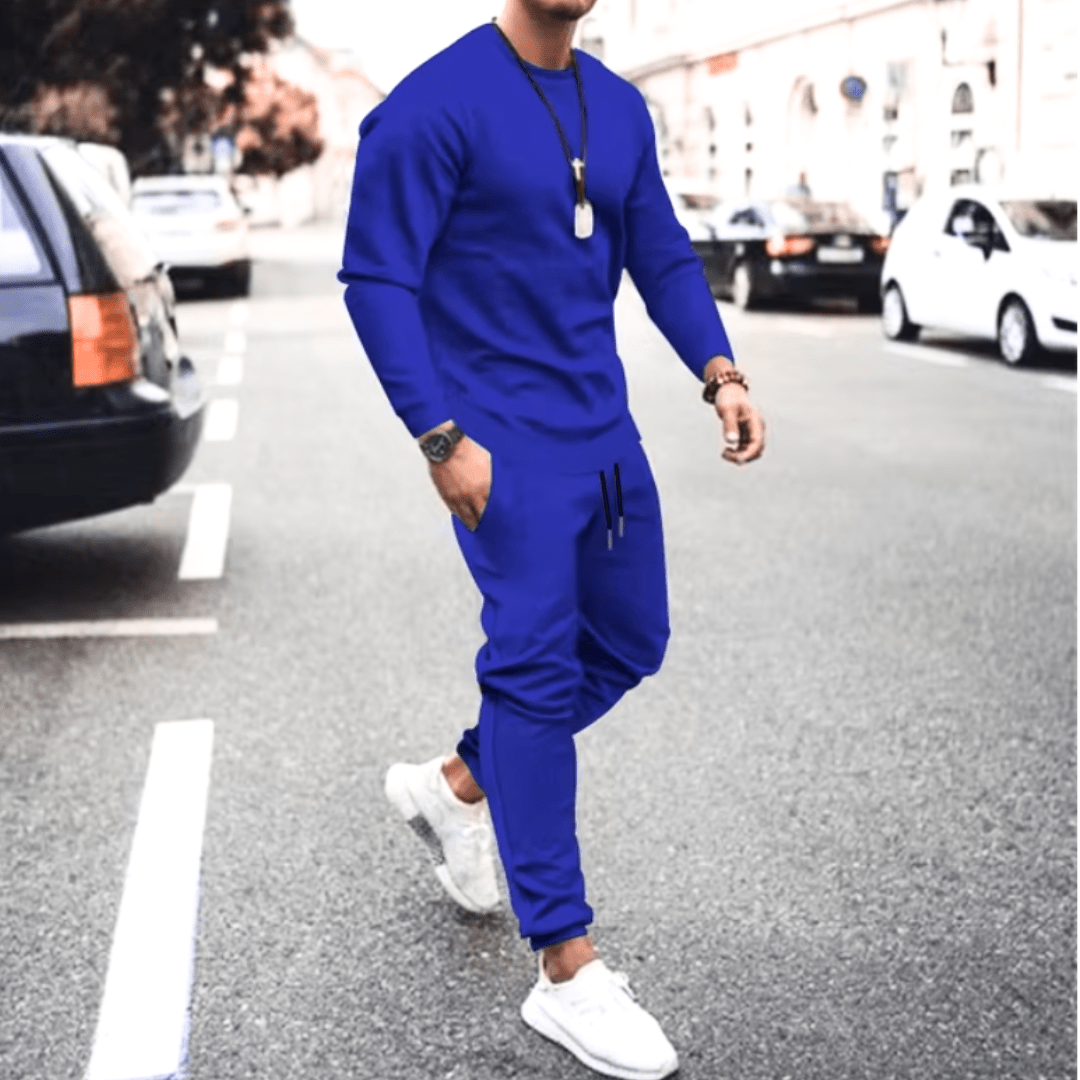 Levoire | Ensembles d'entraînement pour hommes Ensemble d'entraînement de luxe complet Confortable et tendance Bleu