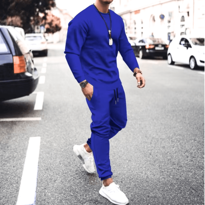 Levoire | Ensembles d'entraînement pour hommes Ensemble d'entraînement de luxe complet Confortable et tendance Bleu