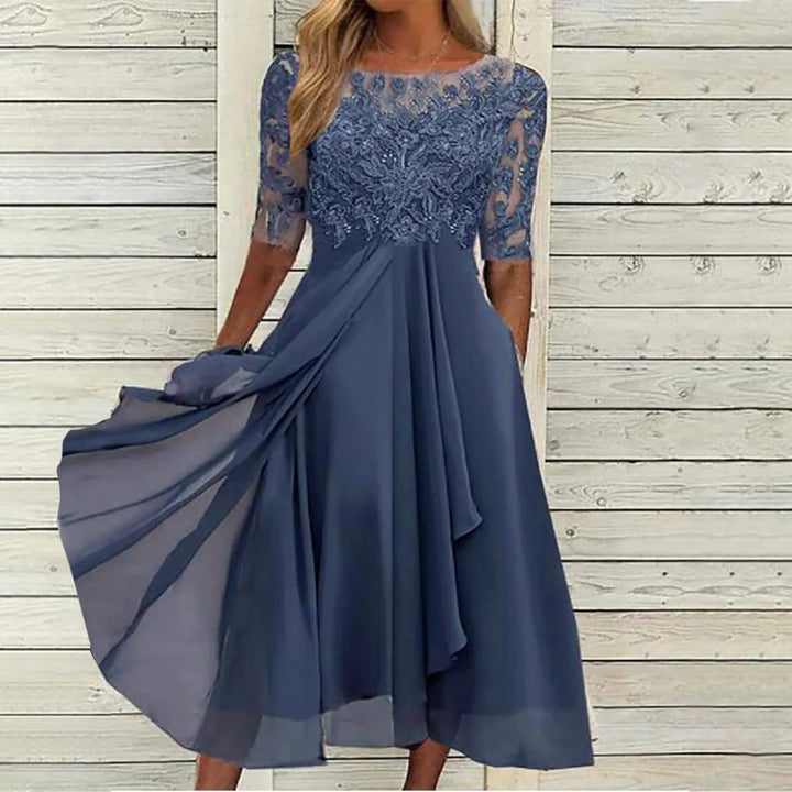 Levoire | Robe En Dentelle Élégante Pour Femmes Intemporelle, Féminine Et Parfaite Pour Des Occasions Spéciales Bleu