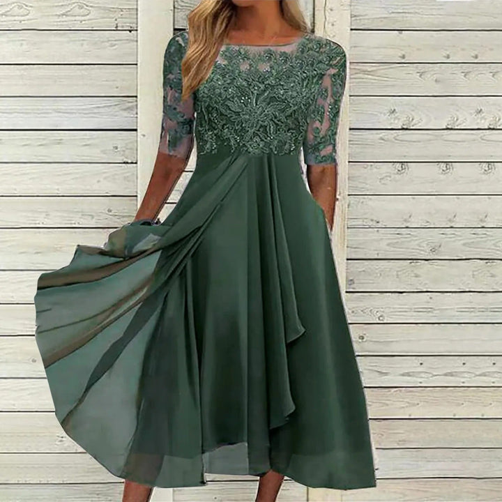 Levoire | Robe En Dentelle Élégante Pour Femmes Intemporelle, Féminine Et Parfaite Pour Des Occasions Spéciales Vert