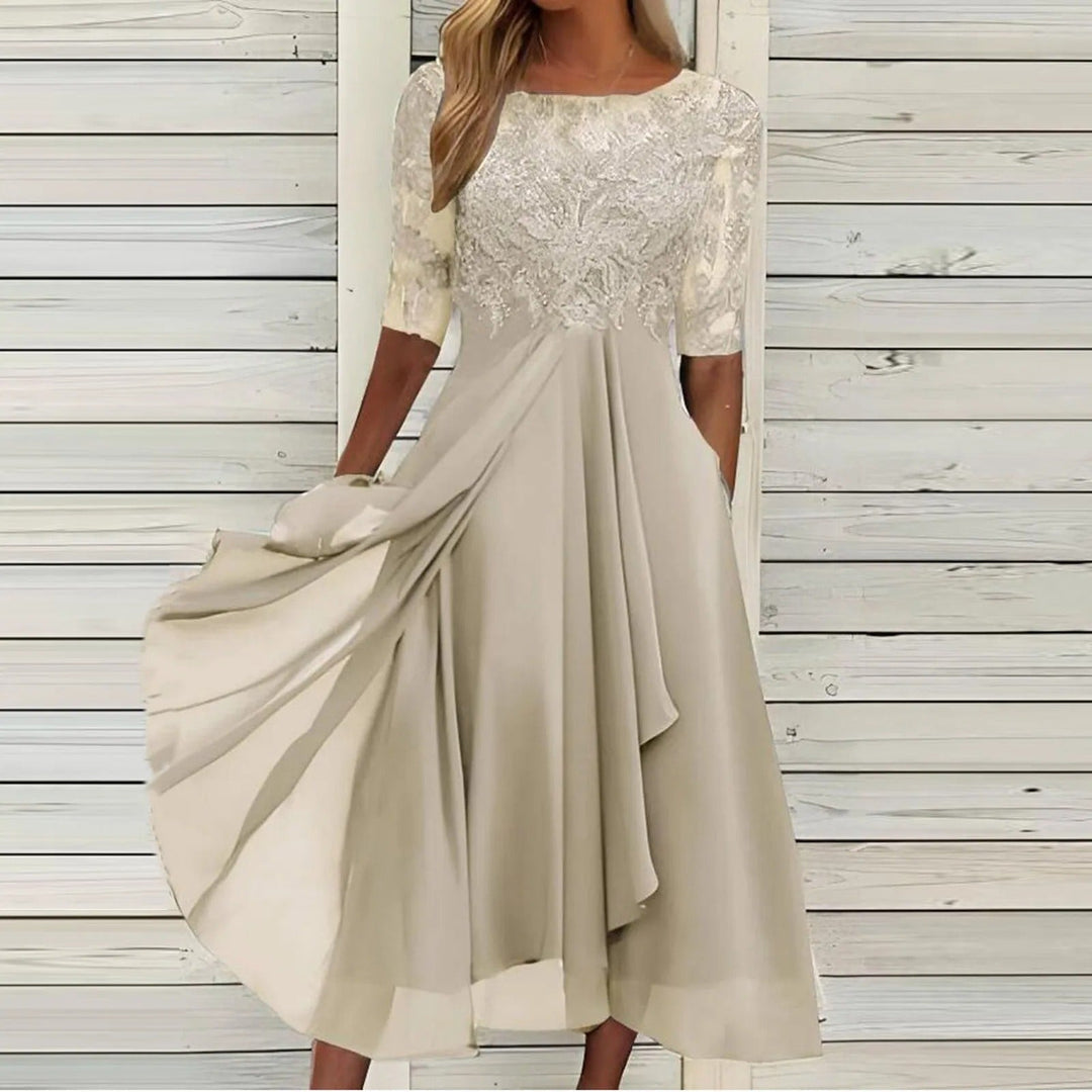 Levoire | Robe En Dentelle Élégante Pour Femmes Intemporelle, Féminine Et Parfaite Pour Des Occasions Spéciales Blanc