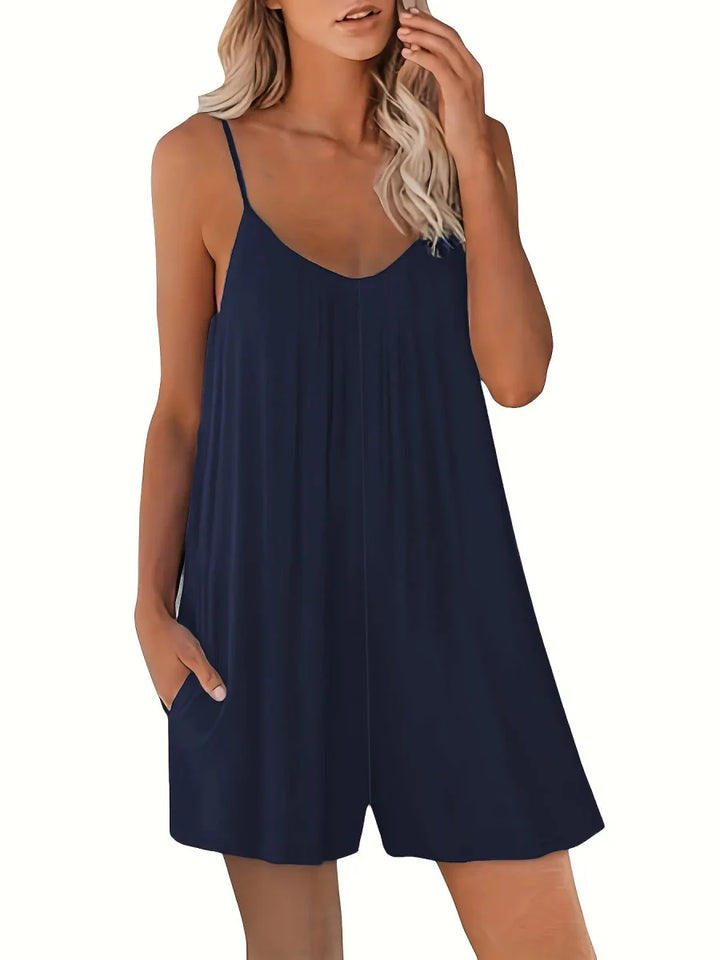 Levoire | Rento Bodycon Mini Salopette Bleu foncé