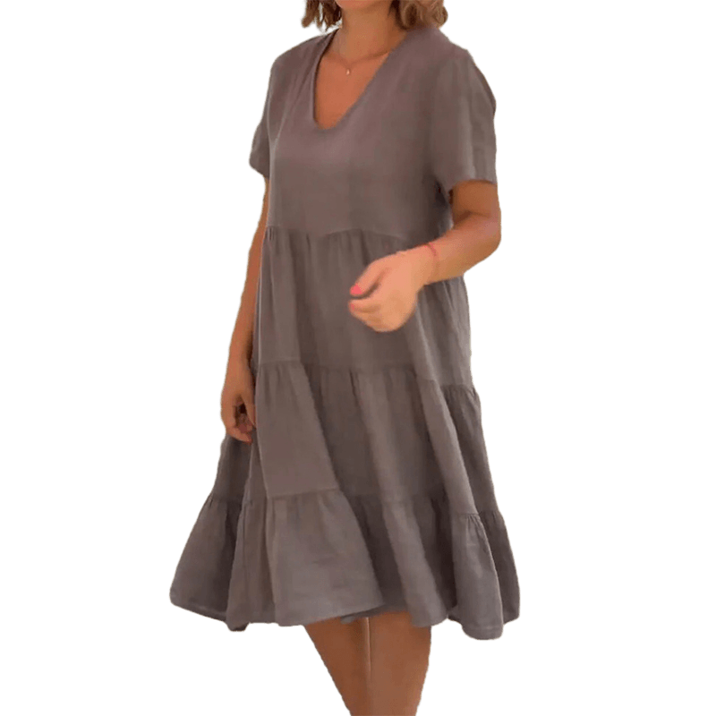 Levoire | Robe En Lin À Décolleté En V Pour Femmes