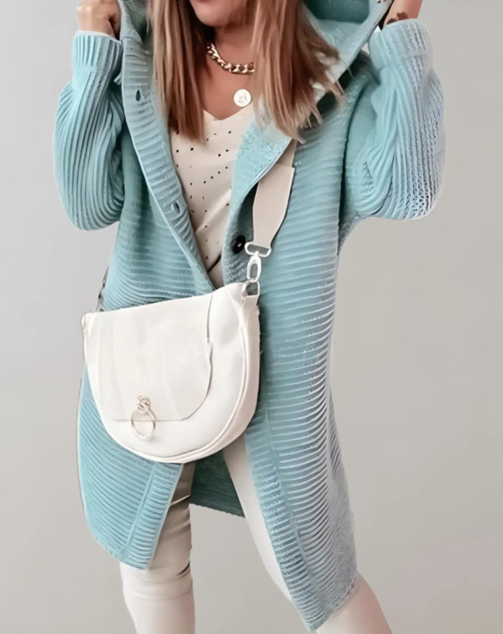 Levoire | Long Fashion Hooded Jacket Pour Femmes Menthe verte