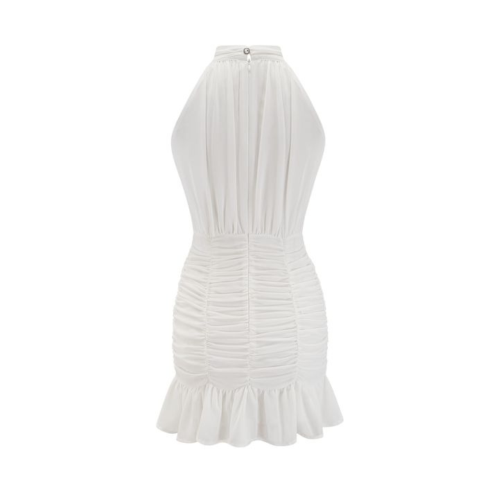 Levoire | Robe À Dos Nu Blanche En Dentelle À Fleurs