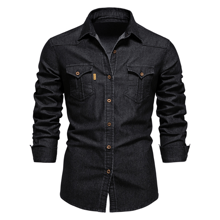 Levoire | Chemise Jean Manches Longues Homme Noir