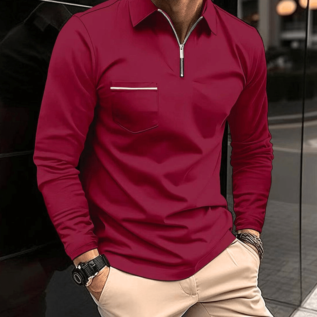 Levoire | Polo Manches Longues Classique Homme Rot