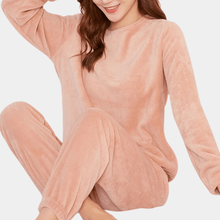 Levoire | Pyjama classique pour femmes Vêtements de nuit en coton doux Rosa