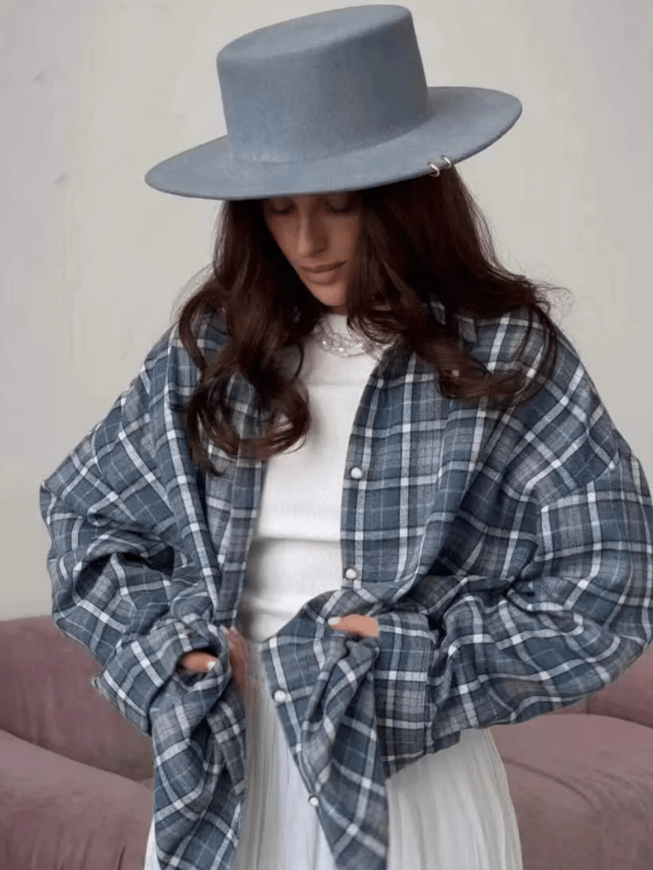 Levoire | Blouse Rétro Femme Vintage Design Classique Bleu