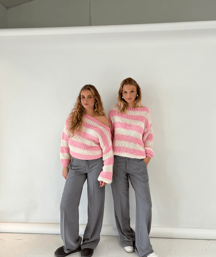 Levoire | Pull Tricot Rayé Femme Surtaillé Confortable