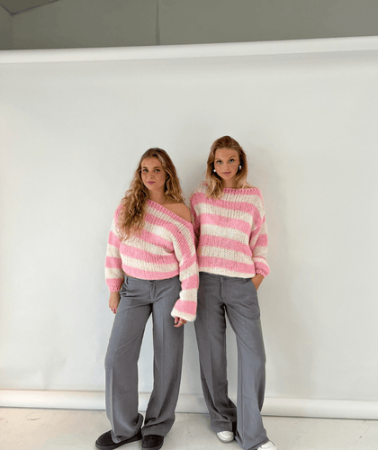 Levoire | Pull Tricot Rayé Femme Surtaillé Confortable