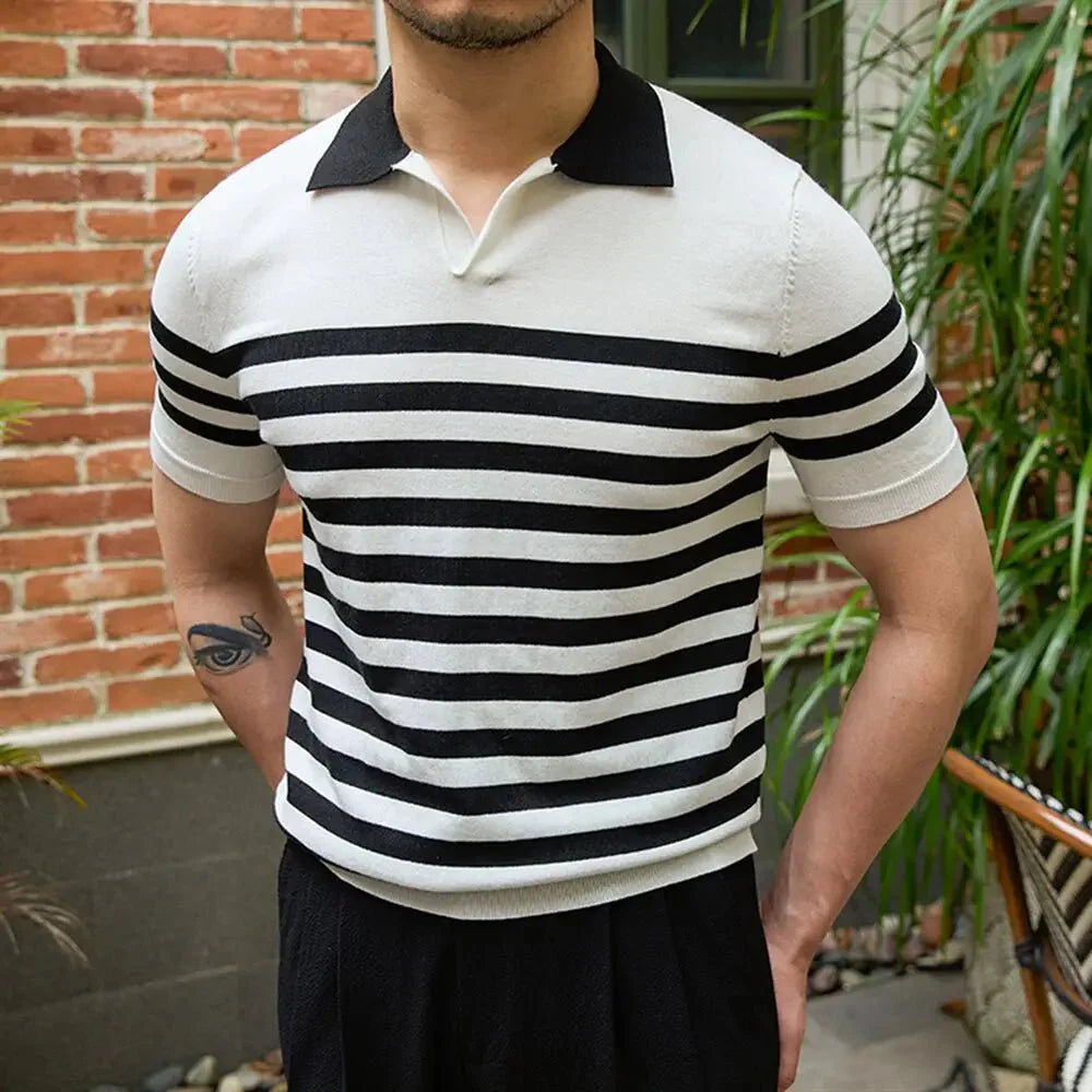 Levoire | Polo Classique Au Caractère Sportif Noir & Blanc