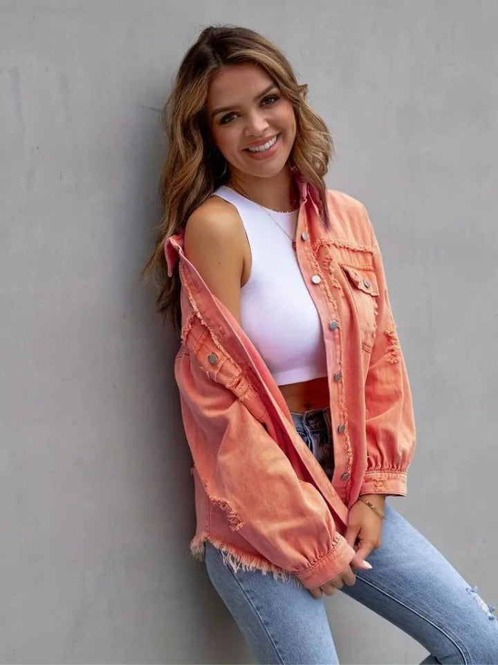 Levoire | Veste En Jean Pour Femmes De Grande Taille Orange
