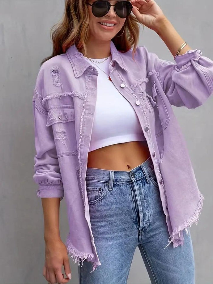 Levoire | Veste En Jean Pour Femmes De Grande Taille Lilas