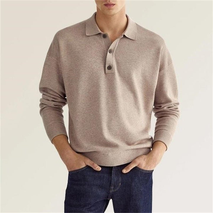 Levoire | Polo Pour Hommes À Manches Longues Beige