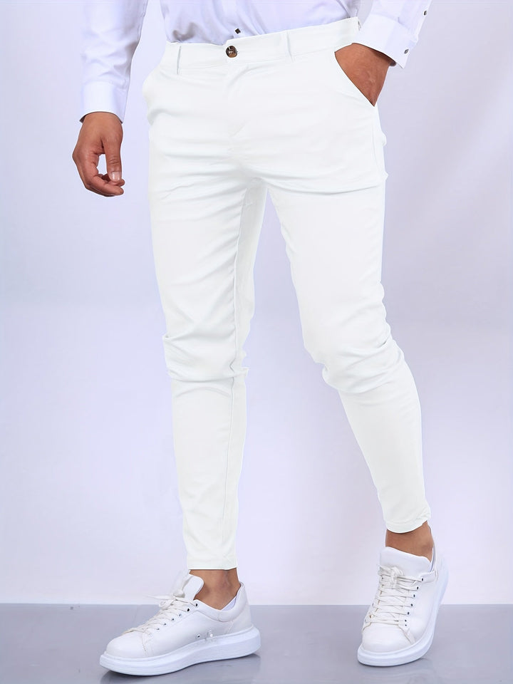 Levoire | Pantalon Slim Fit Pour Hommes Élégant Design Moderne Et Chic Blanc