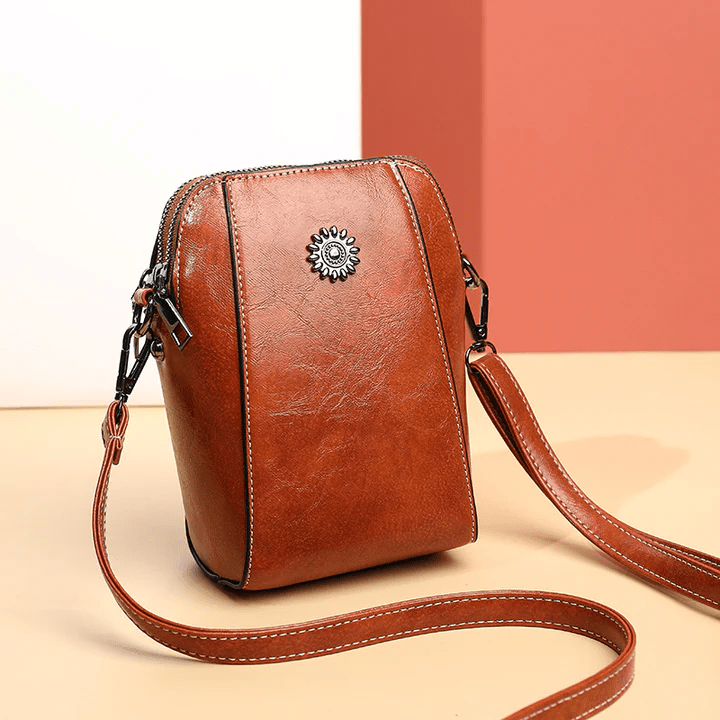 Levoire | Stylish Leather Crossbody Bag Braun