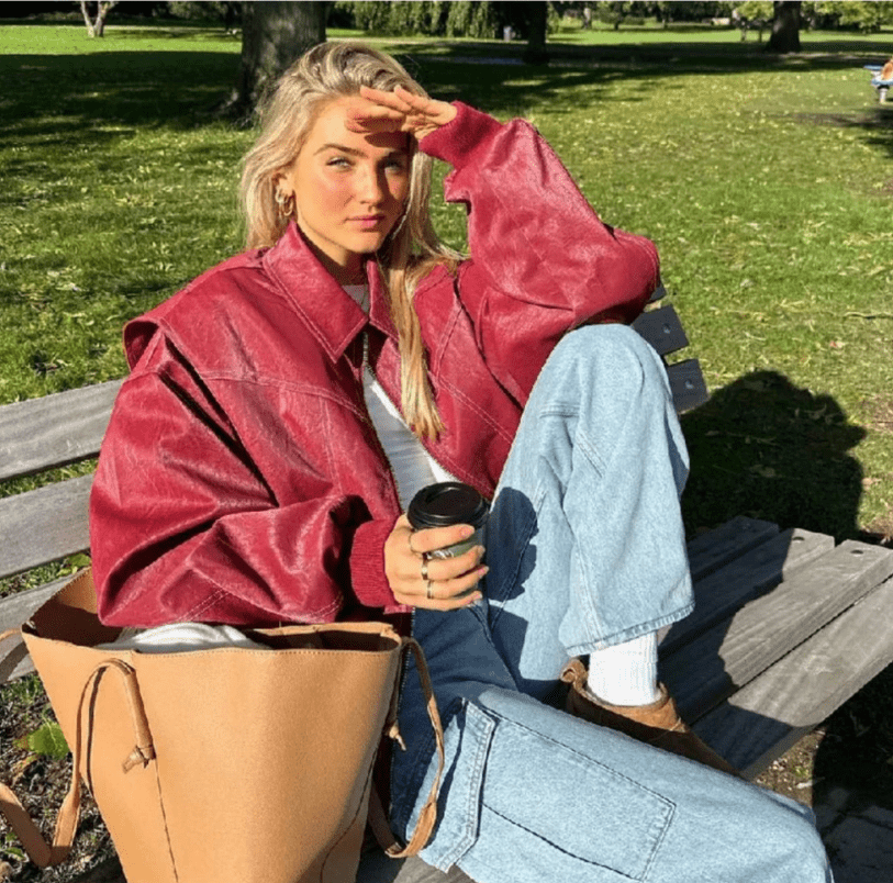 Levoire | Veste Bomber Femme Cuir Grande Taille Élégante