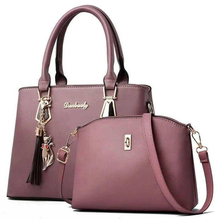 Levoire | Melissa Cuir Sacs Ensemble : Sac Fourre-Tout En Simili Cuir Polyvalent, Sac À Bandoulière, Sac À Poignet Lilas