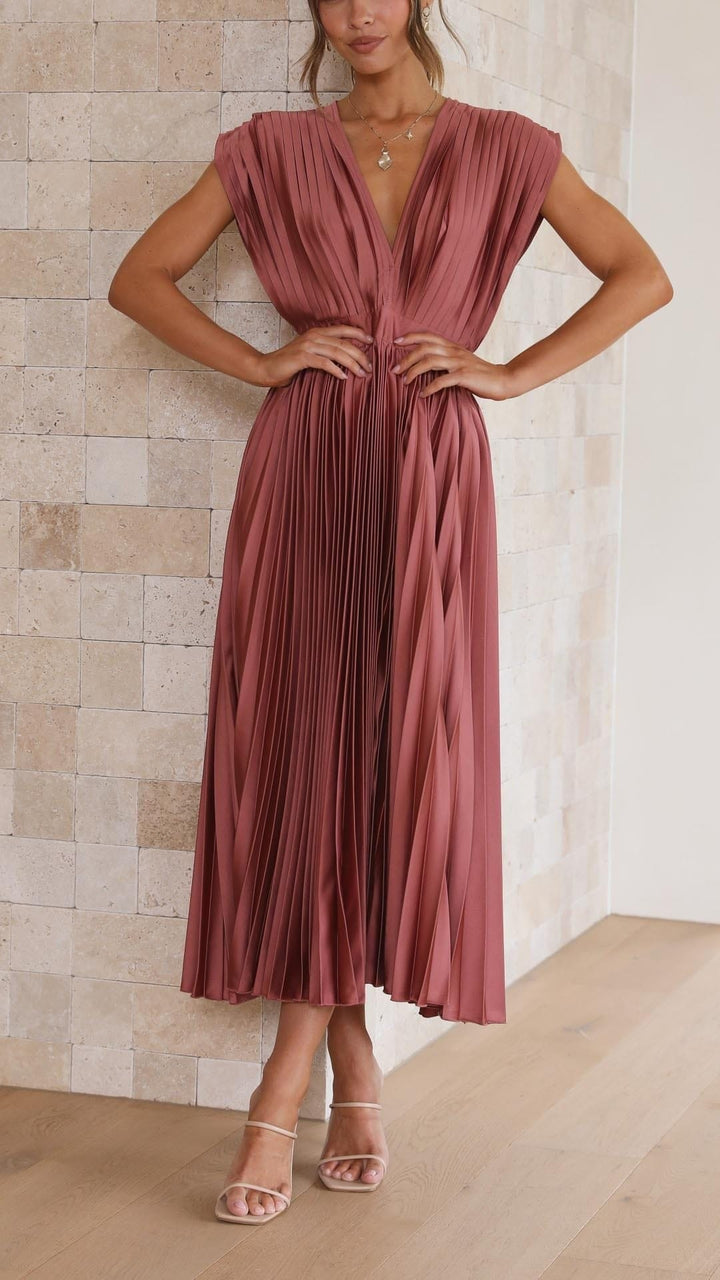 Levoire | Féminins Robe Avec Décolleté Design Rosenrot
