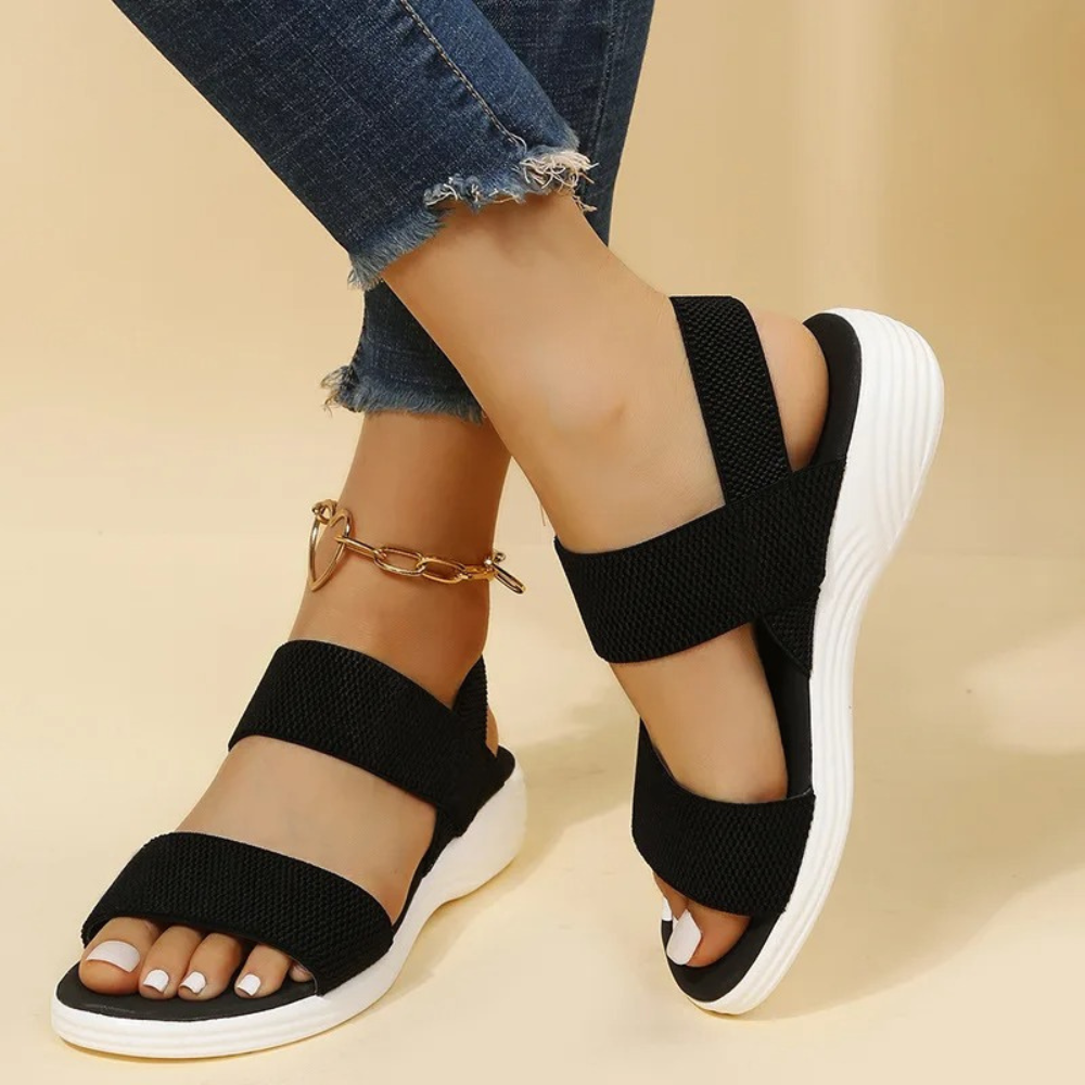 Levoire | Slip On Mesh Orthopedic Sandals Noir