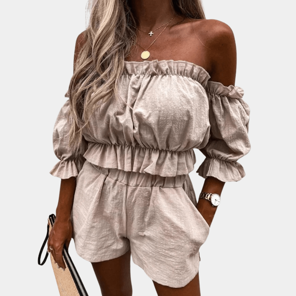 Levoire | Ensemble short top été femme Kaki