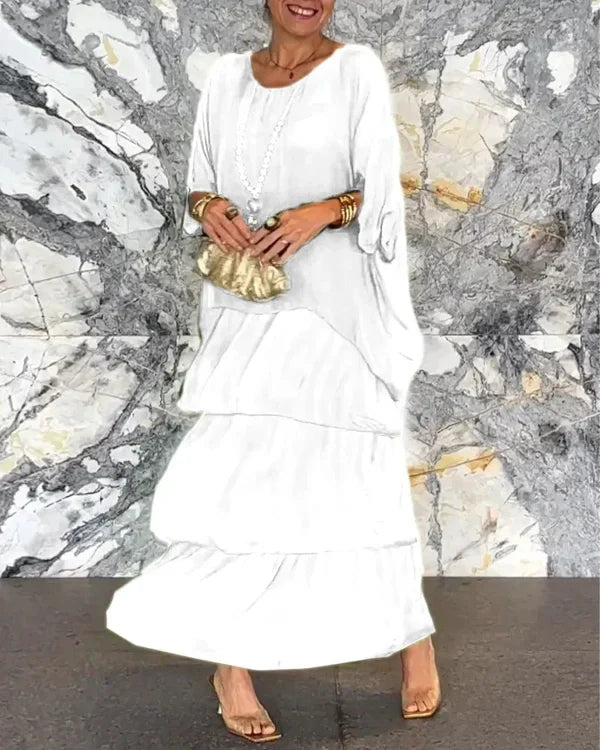 Levoire | Robe Artistique Décontractée Blanc