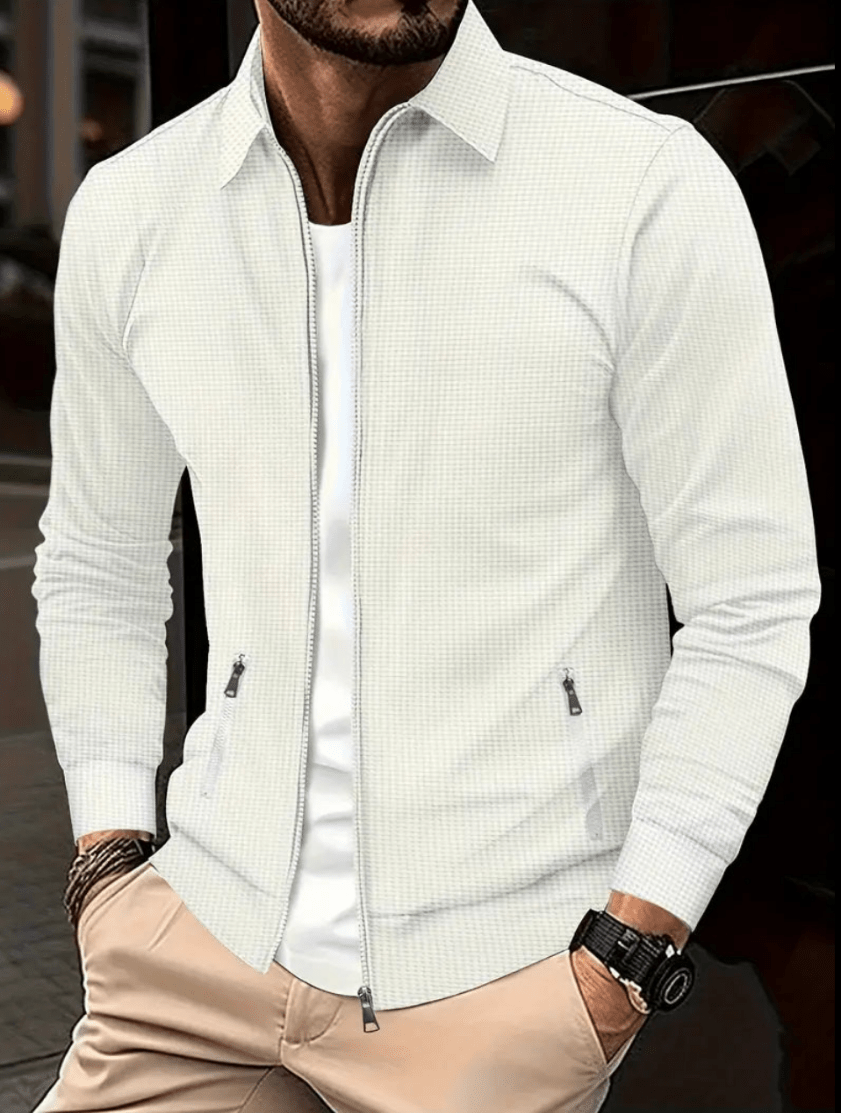 Levoire | Chemise Fermeture Éclair Élégante Homme Blanc