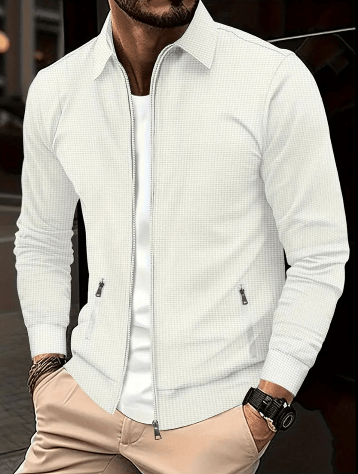 Levoire | Chemise Fermeture Éclair Élégante Homme Blanc