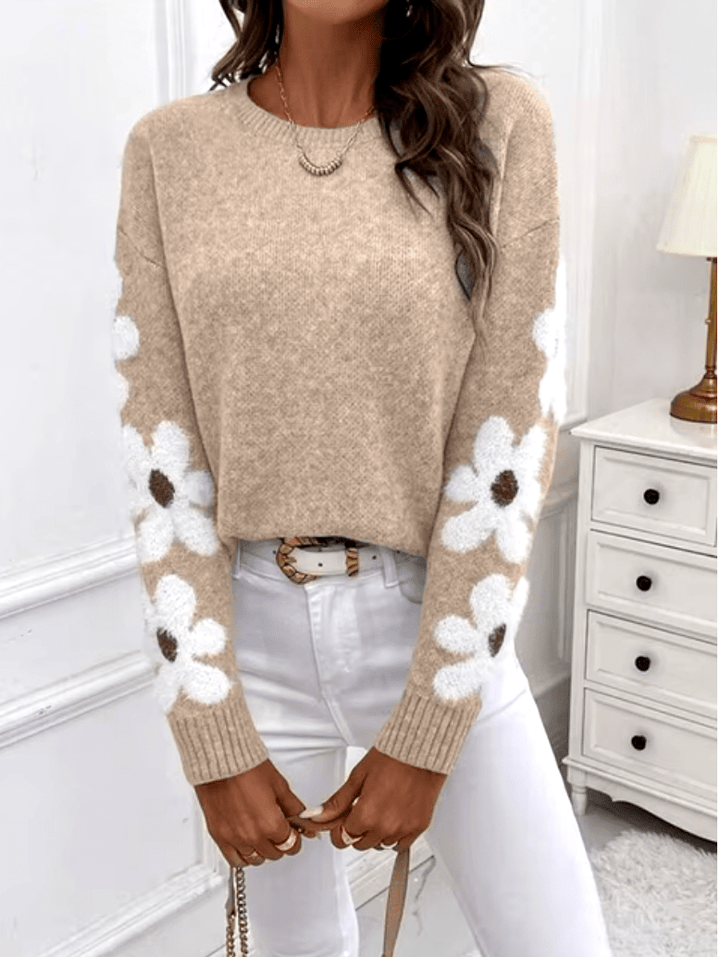 Levoire | Pullover Femme Tricot Côtes Chaud Confort Kaki