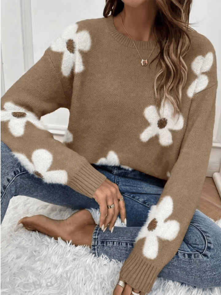 Levoire | Pullover Femme Tricot Côtes Chaud Confort Braun
