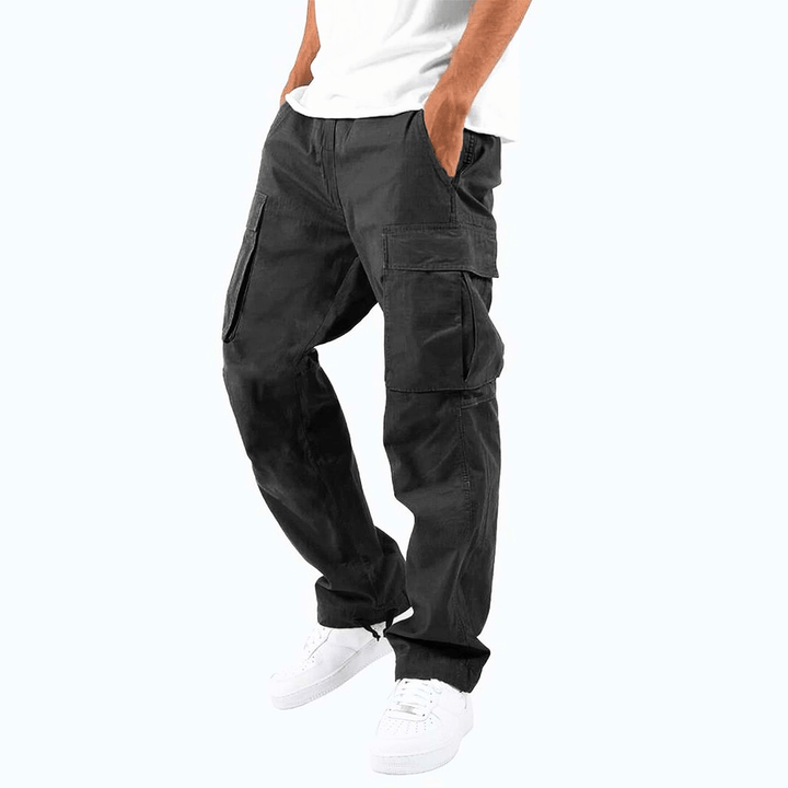 Levoire | Pantalon cargo hommes flexible et confortable poches pratiques Noir