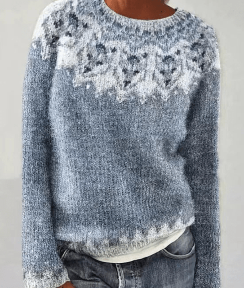Levoire | Femmes Pull Rétro Vêtements Style Confortable & Tendance Gris Blanc