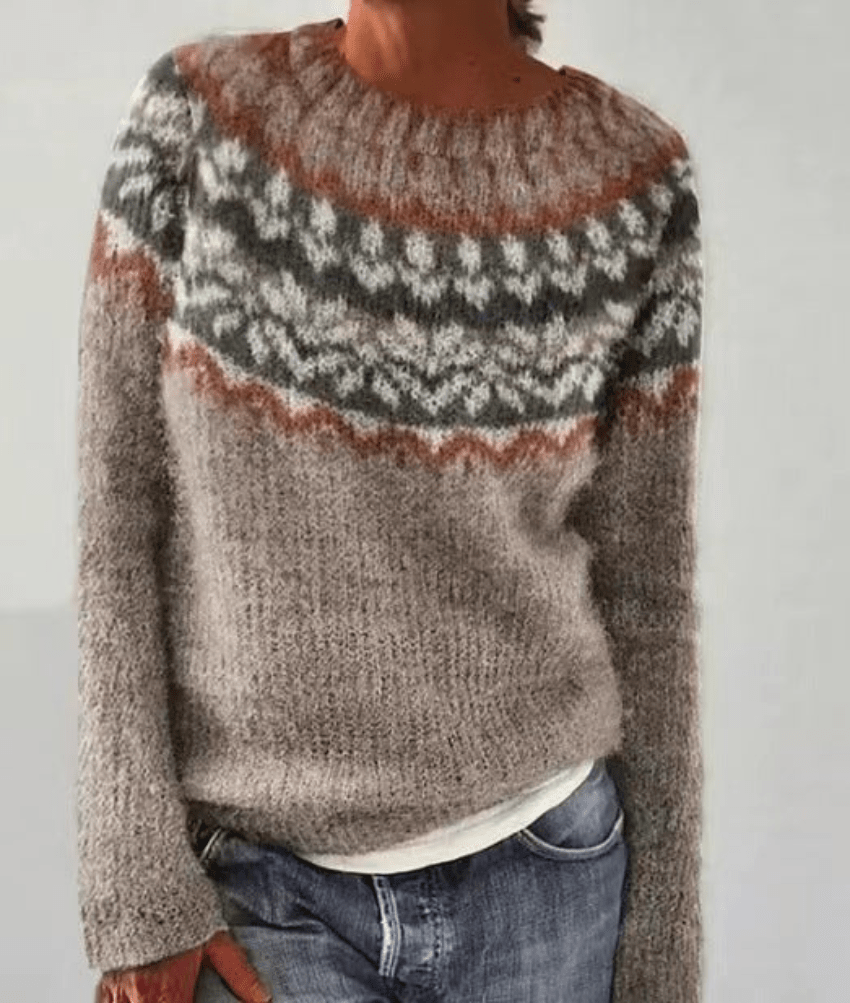 Levoire | Femmes Pull Rétro Vêtements Style Confortable & Tendance Beige Gris