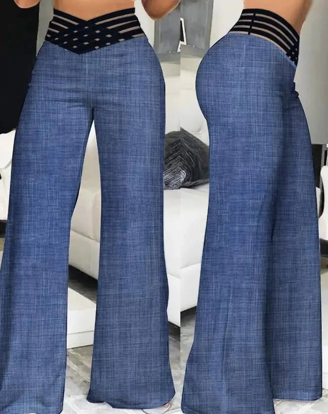 Levoire | Pantalon Taille Haute Élégant Jeans bleu
