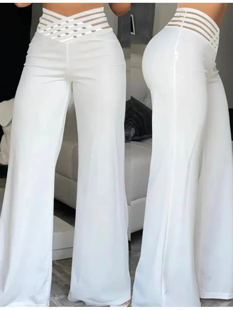 Levoire | Pantalon Taille Haute Élégant Blanc