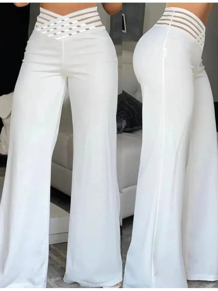 Levoire | Pantalon Taille Haute Élégant Blanc