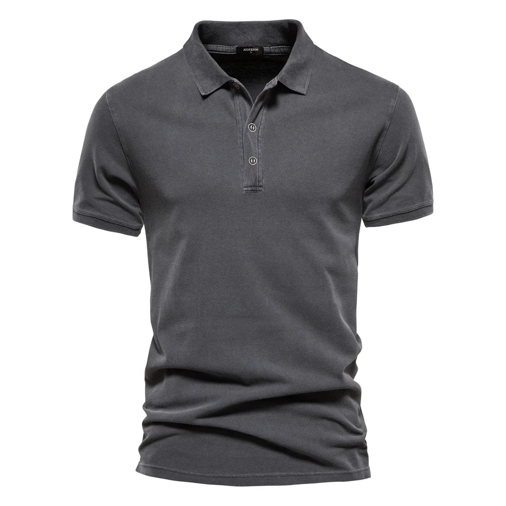 Levoire | Polo En Coton Pour Hommes Gris