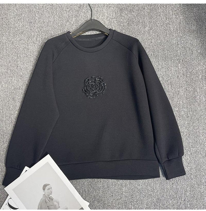 Levoire | Moda Mingle O-Cou Sweatshirt Pour Une Mode Élégante Noir