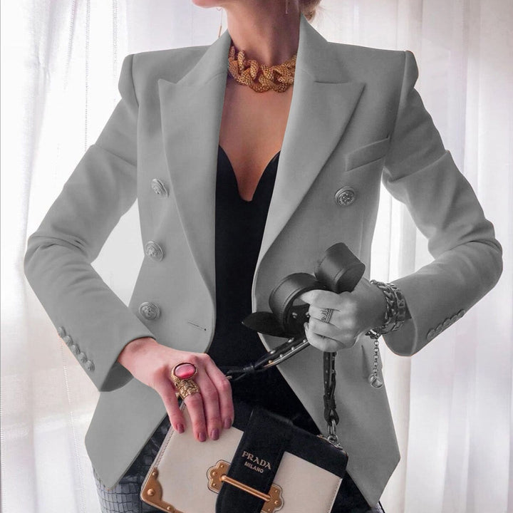 Levoire | Blazer De Luxe Élégant Avec Boutons Pour Femmes Gris