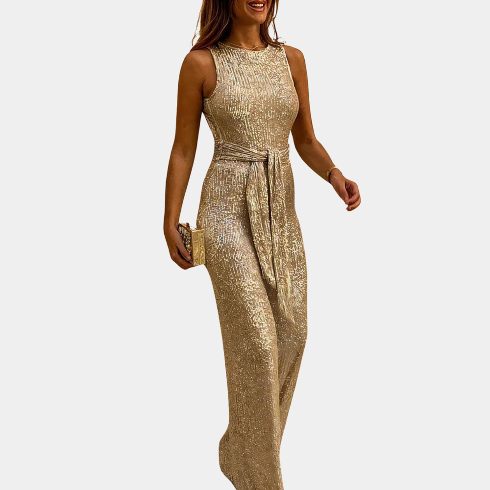 Levoire | Jumpsuit Pailleté Jumpsuit Élégant Pour Occasions Festives Or