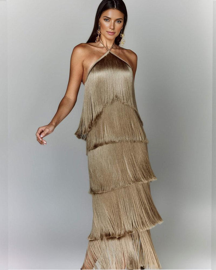 Levoire | Robe À Sequins Pour Femmes Champagne