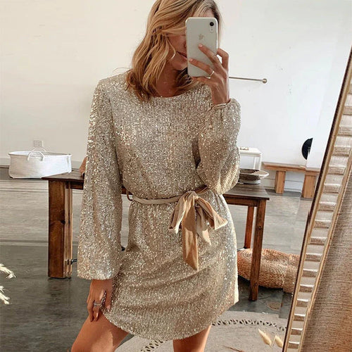 Levoire | Robe De Fête Pailletée Avec Ceinture