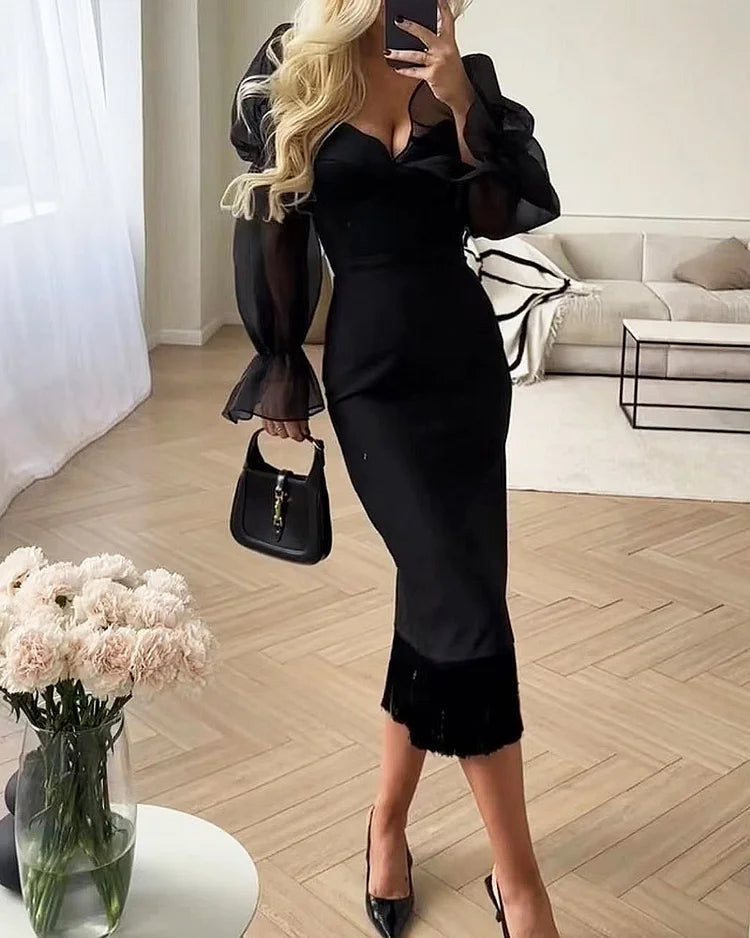Levoire | Robe Élégante Féminine Pour Occasions Spéciales Noir